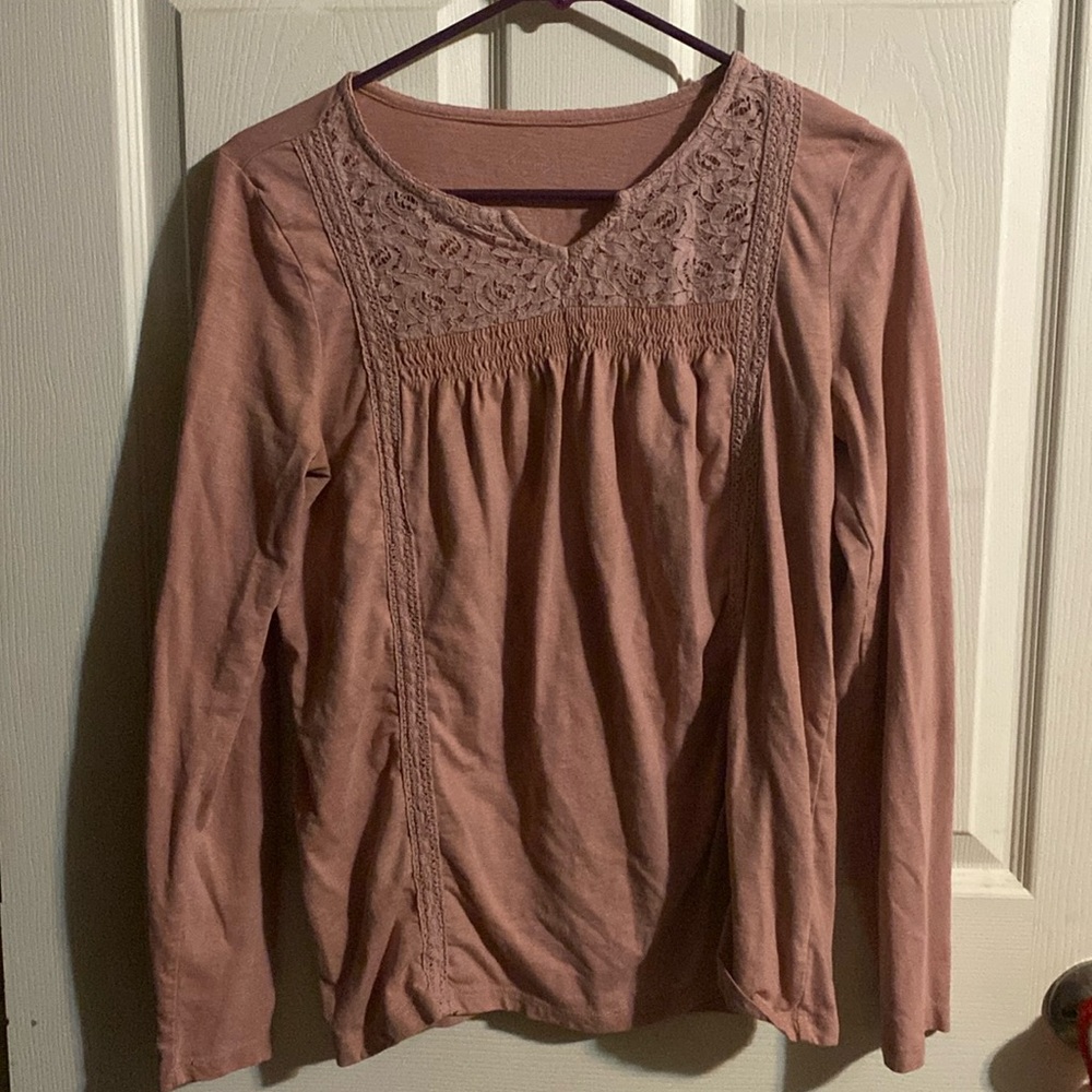 small pink long sleeve shirt
